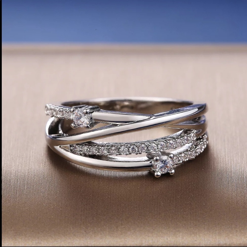 New 925 Silver Stackable Diamond Bridal Ring - Picture 4 of 9
